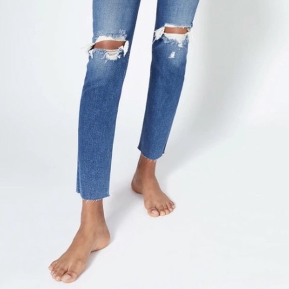 RE/Done Comfort Stretch Highrise Ankle Crop In Dusk Destroy - Picture 9 of 13